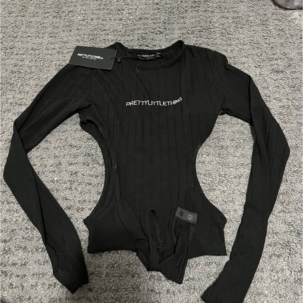 Black opened bodysuit